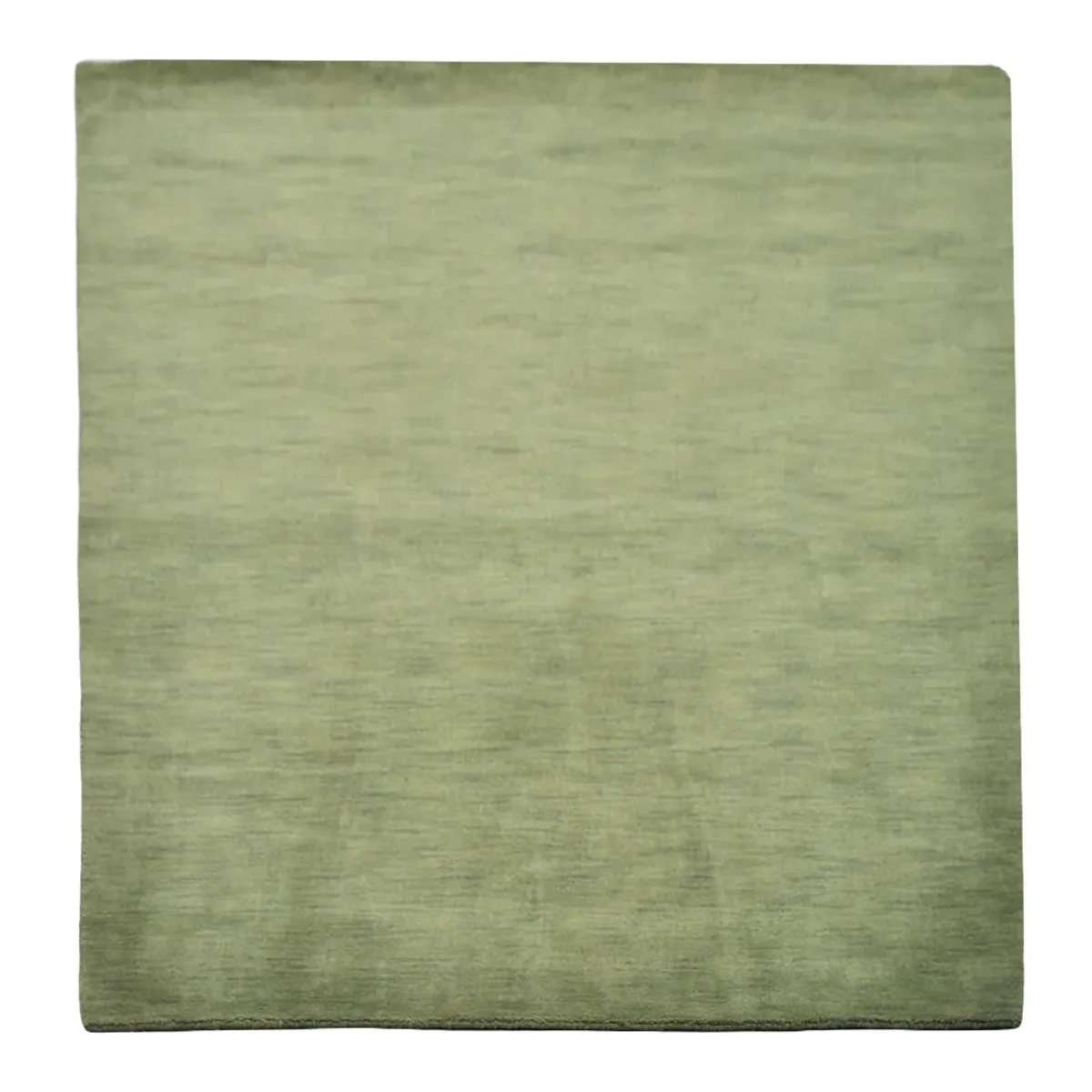 RUGSOTIC CARPETS HAND KNOTTED LOOM WOOL ECO-FRIENDLY AREA RUGS  - 8'x8', Square, Green Color, Solid Plain Design, High Pile Thick Handmade Anti Skid Area Rugs for Living Room, Bed Room (L00111)