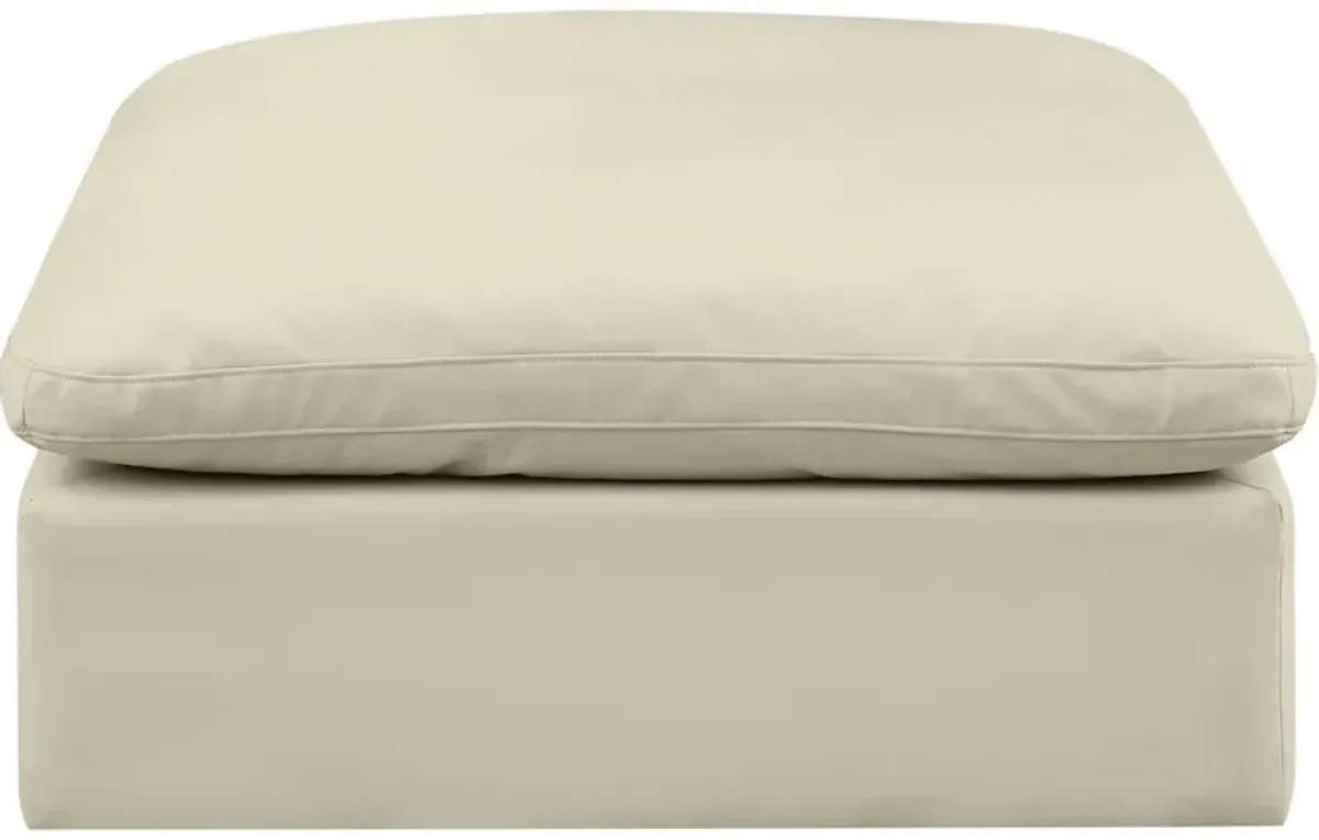 Meridian Furniture Comfy Cream Vegan Leather Modular Ottoman