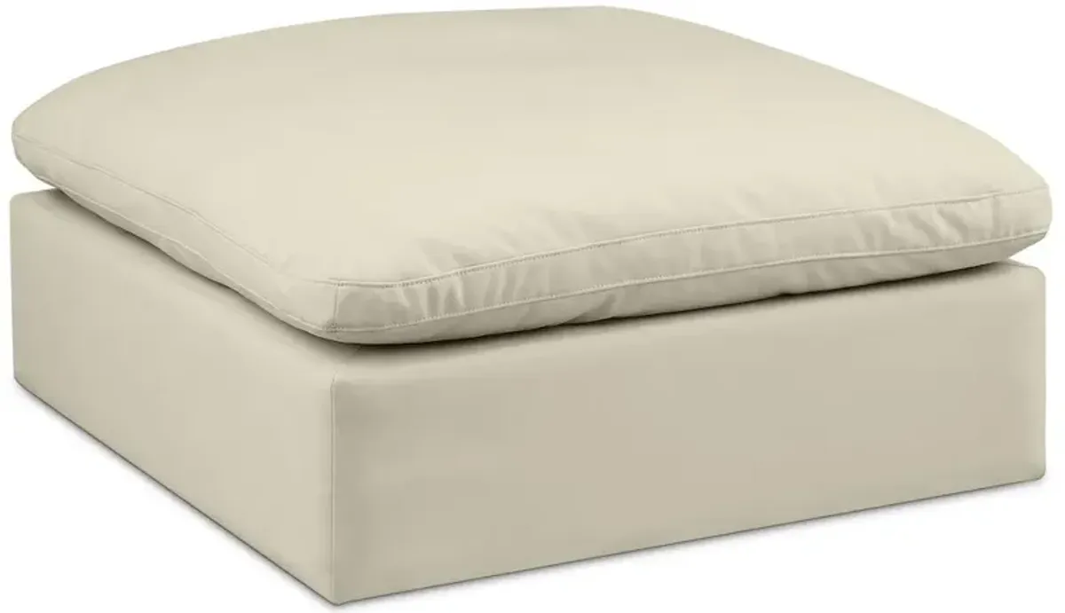 Meridian Furniture Comfy Cream Vegan Leather Modular Ottoman