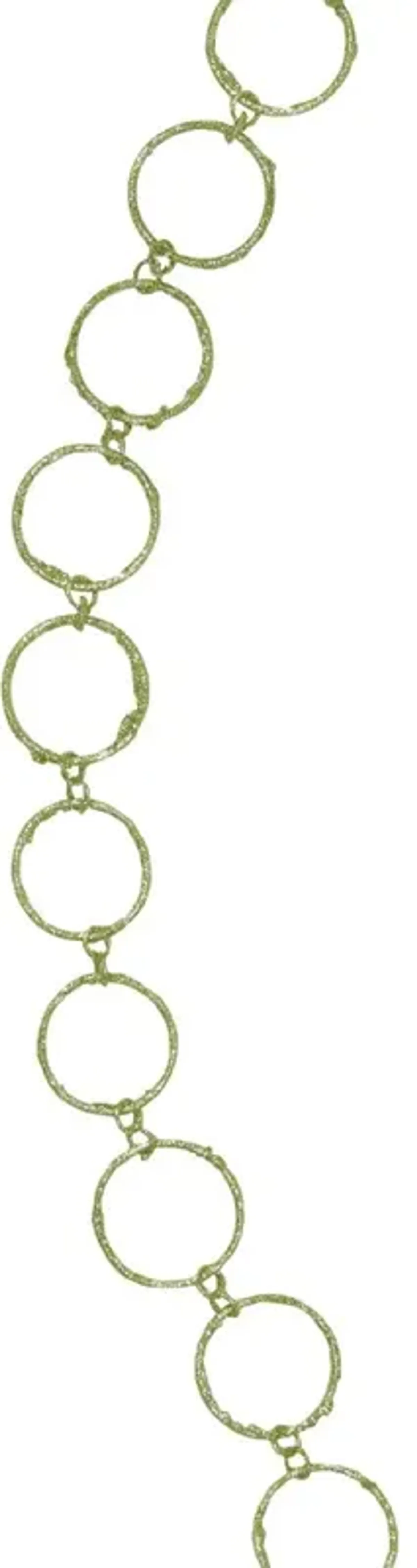 5' x 1.75" Lime Green Glittered Round Ring Chain Artificial Christmas Garland - Unlit