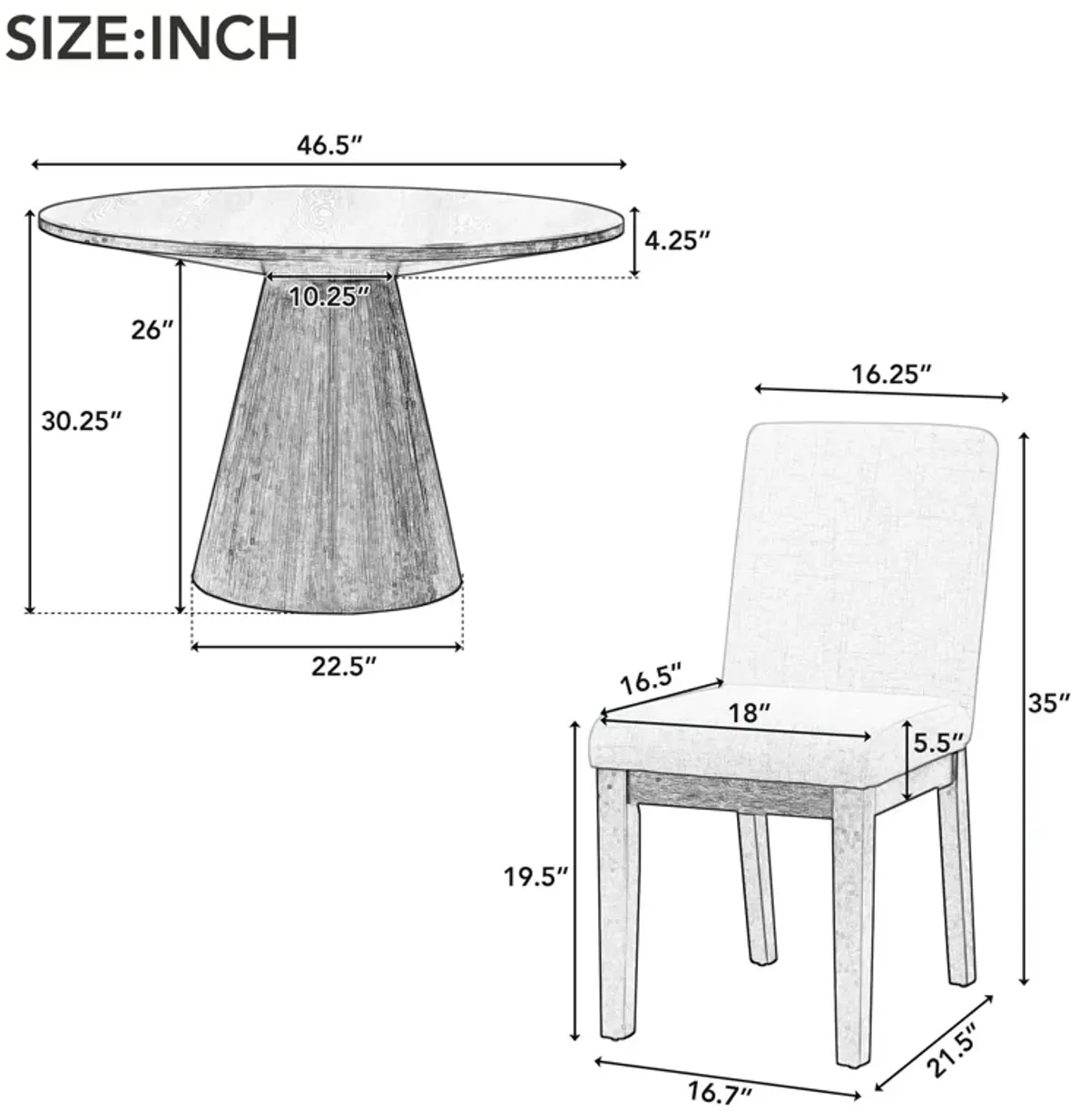 Merax Retro 5-piece Dining Set