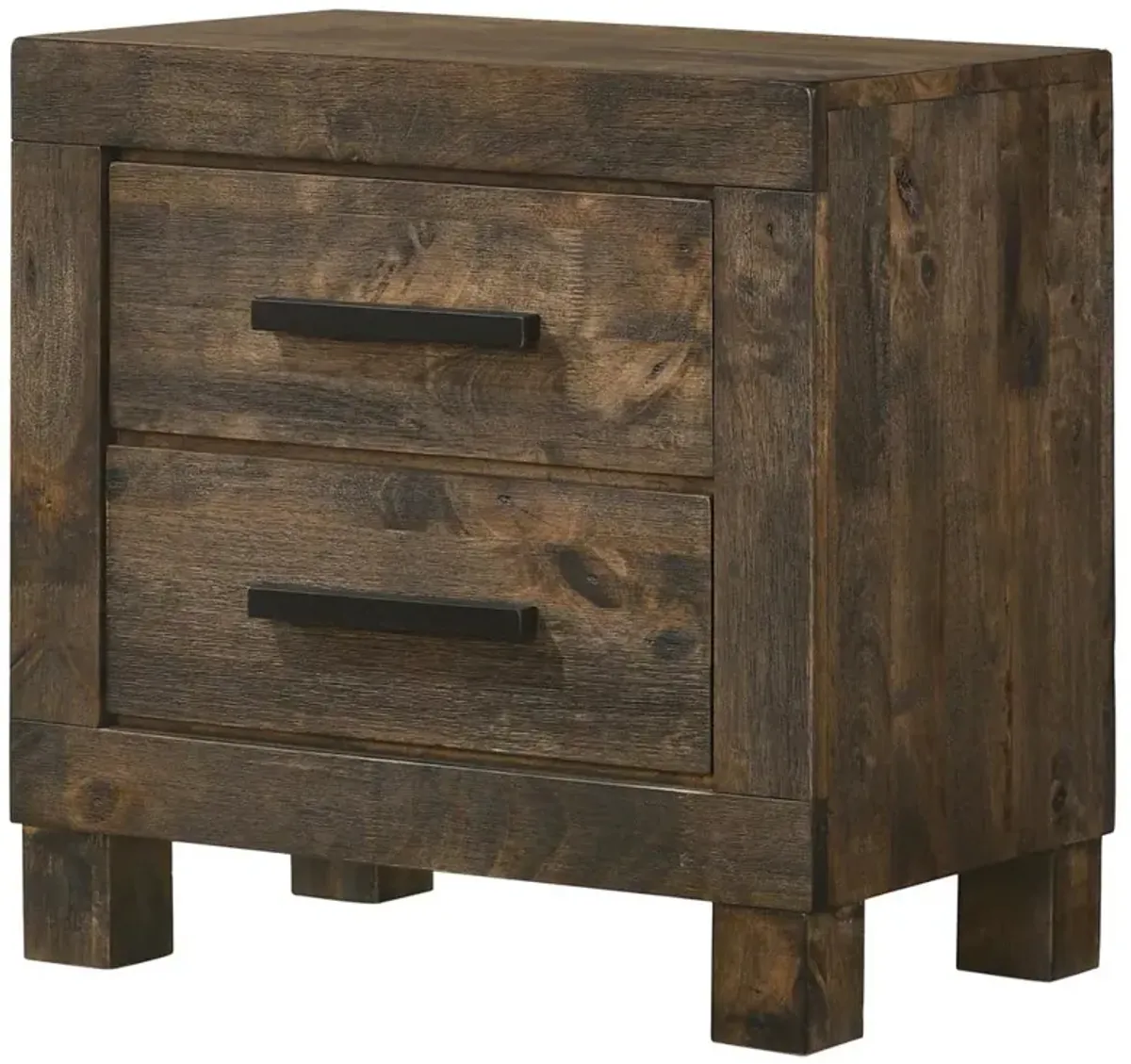 Woodmont 2-drawer Nightstand Rustic Golden Brown