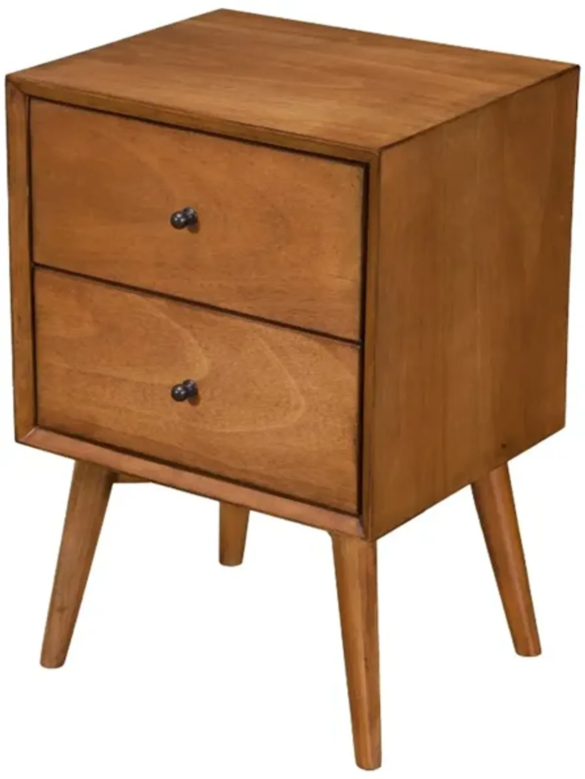 Mid Century Mahogany Wood Nightstand, Acron