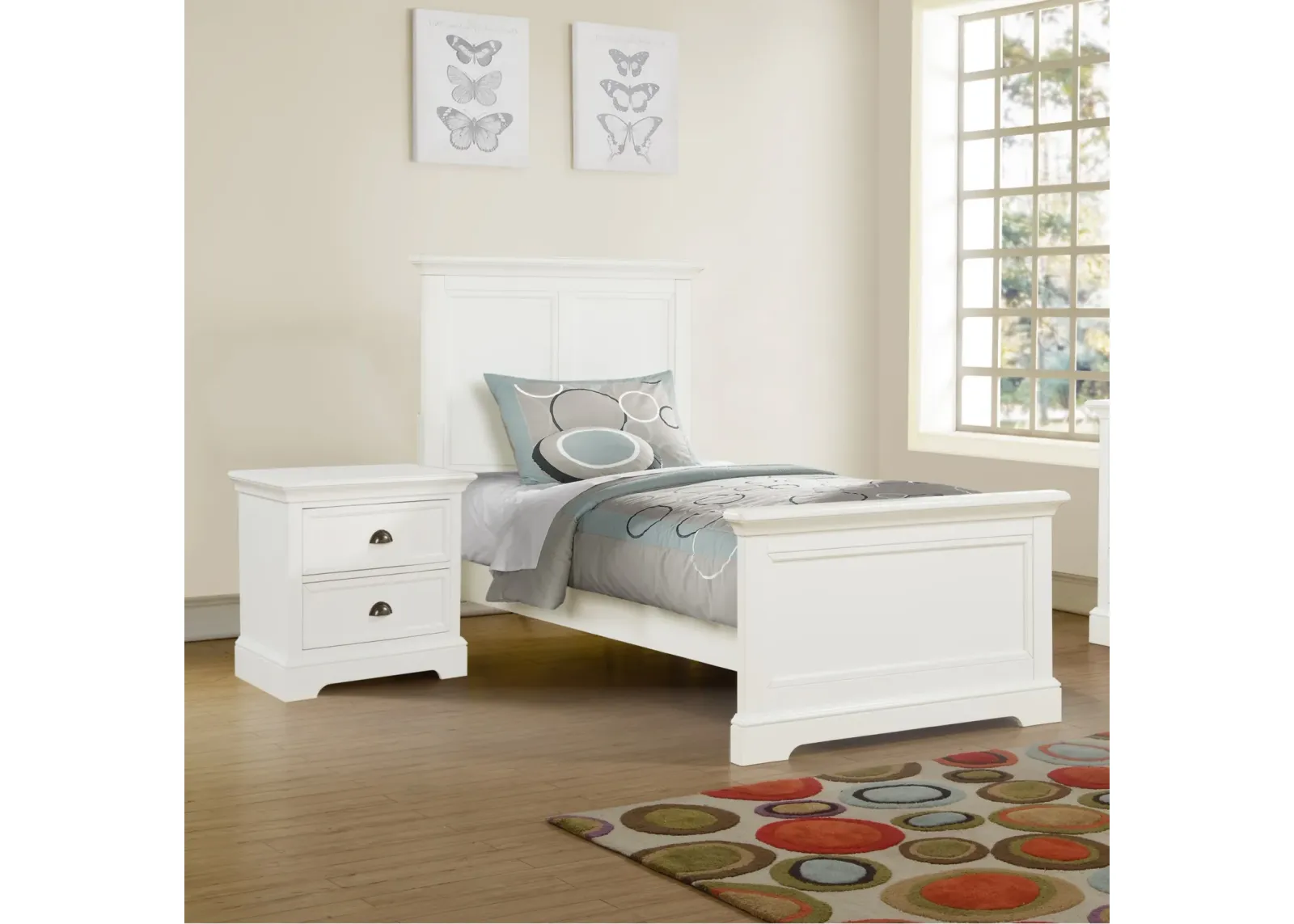 Tamarack Panel Twin Bed in White