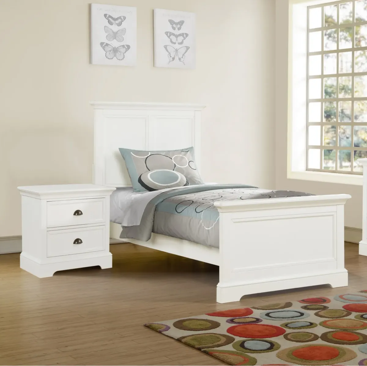 Tamarack Panel Twin Bed in White