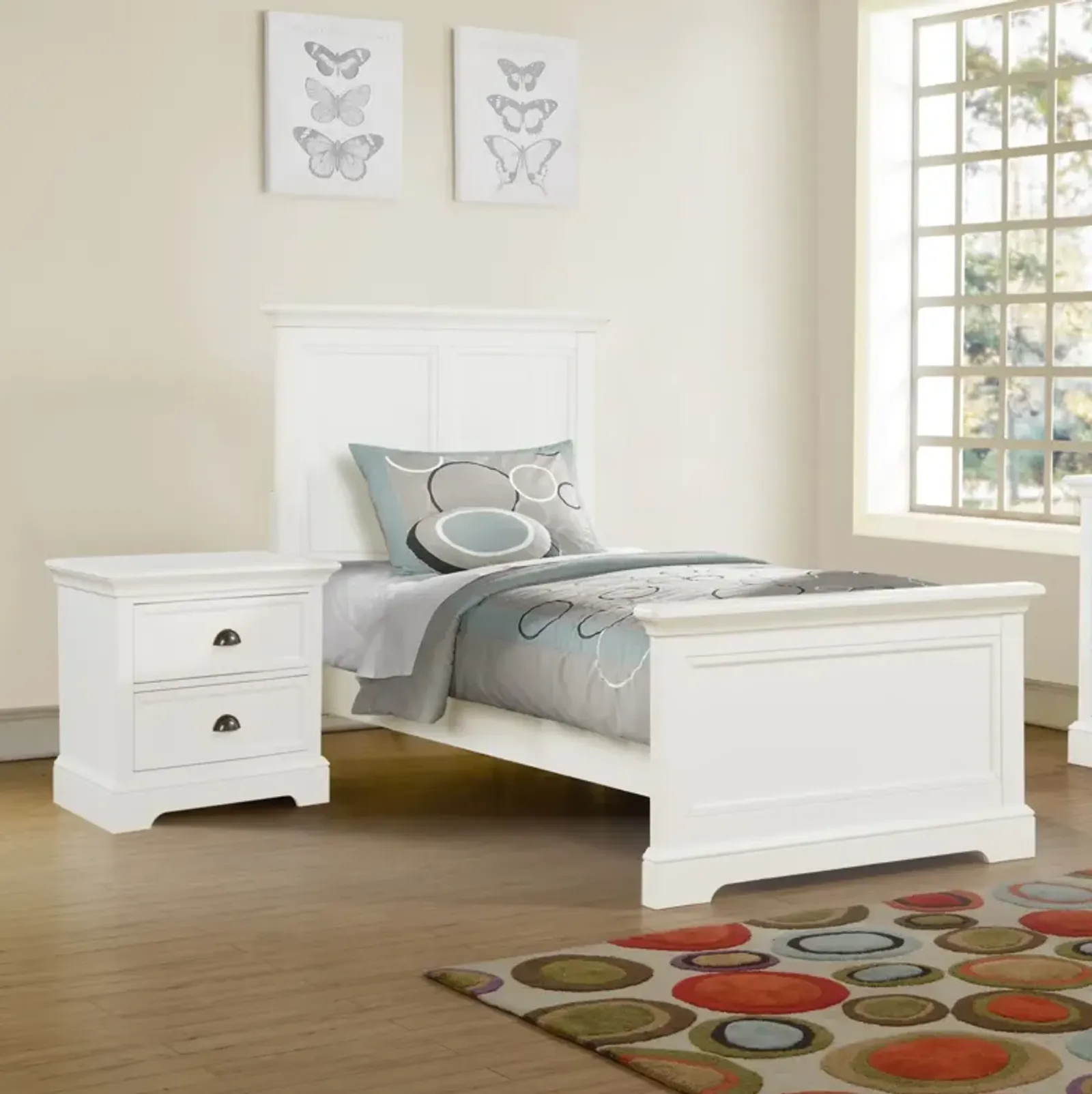 Tamarack Panel Twin Bed in White