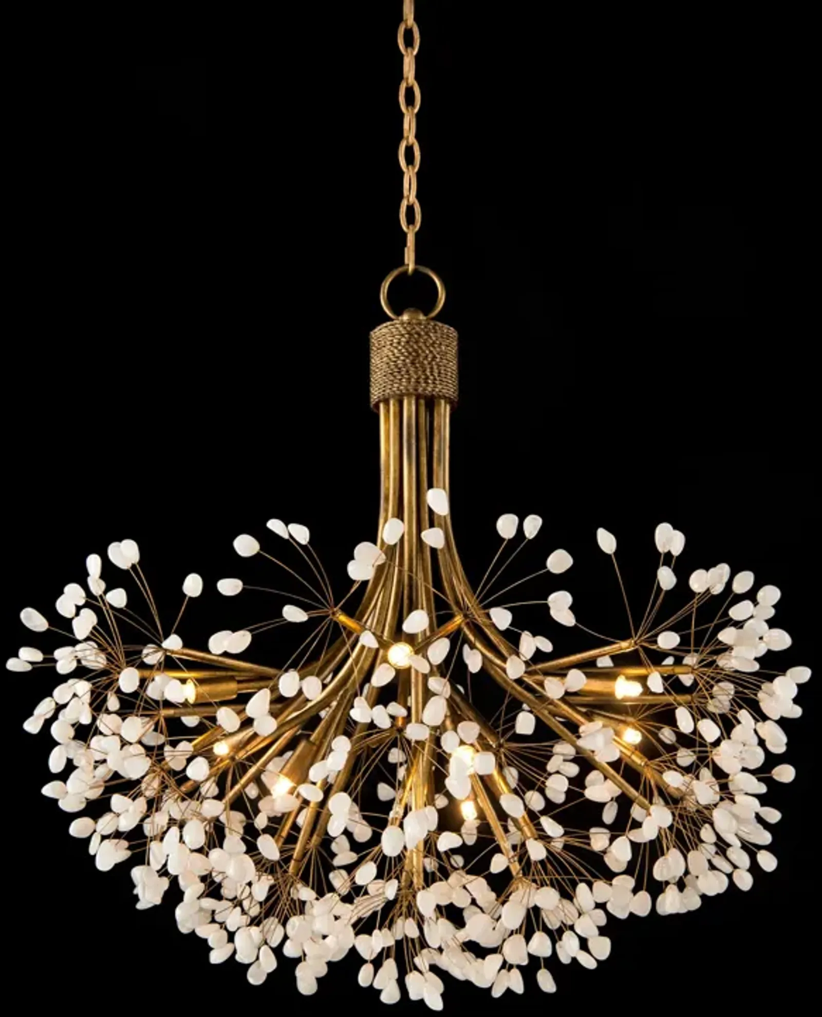 Stone Quartz Nine-Light Chandelier