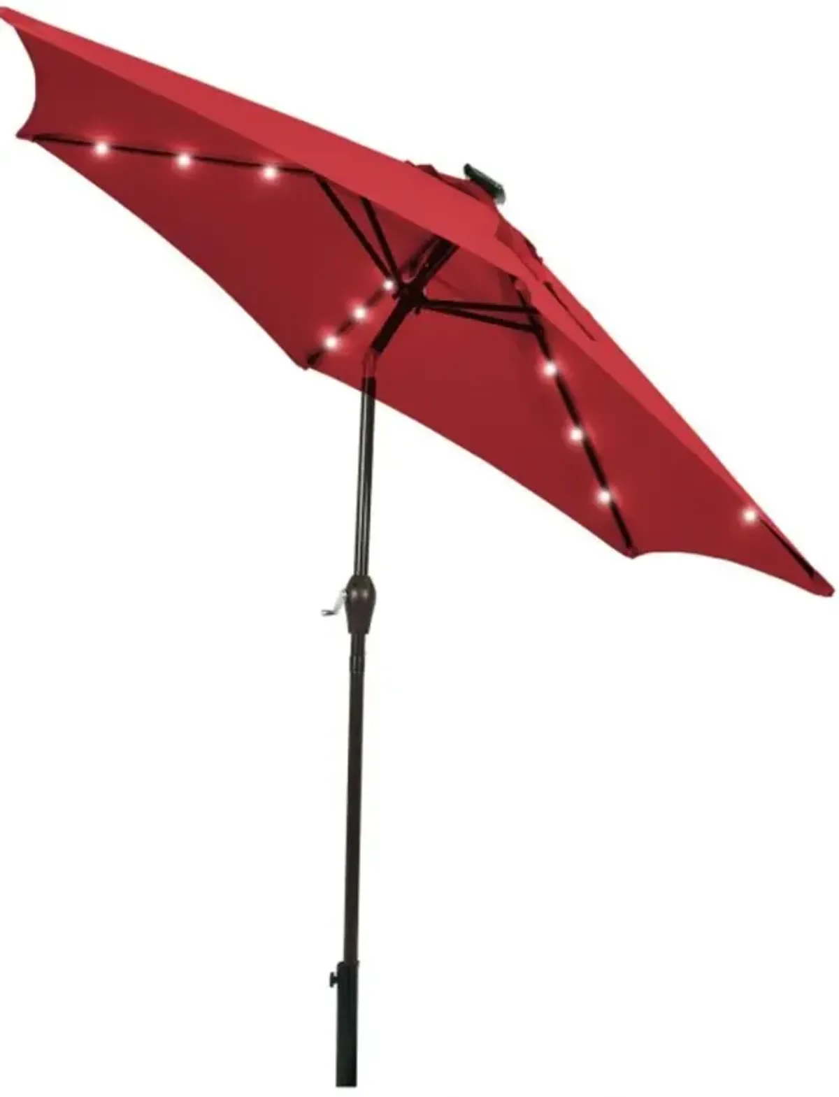 Hivvago 9 Feet Solar LED Lighted Patio Market Umbrella with Tilt Adjustment without Base