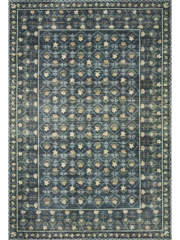 Eden Lattice EDE03 Indigo 5' x 7'6" Rug by Rifle Paper Co. x Loloi