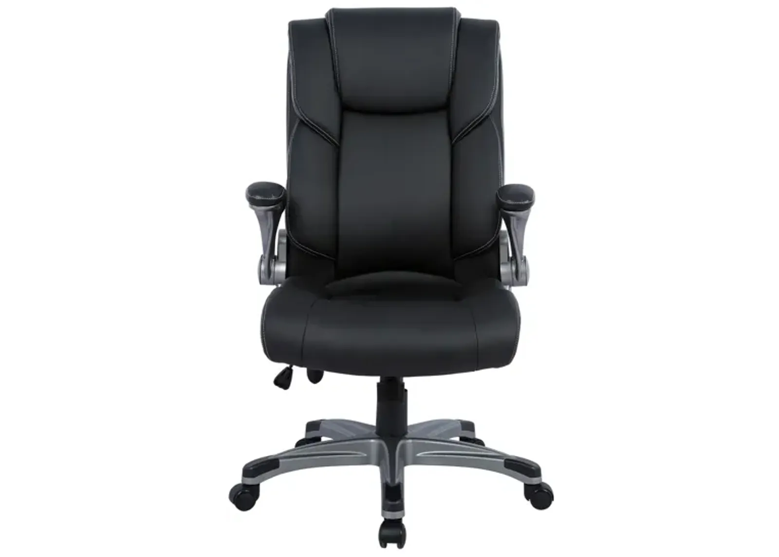 Executive Office Desk Chair, Ergonomic Bonded Leather Home Office Desk Chair With Flip-Up Arms