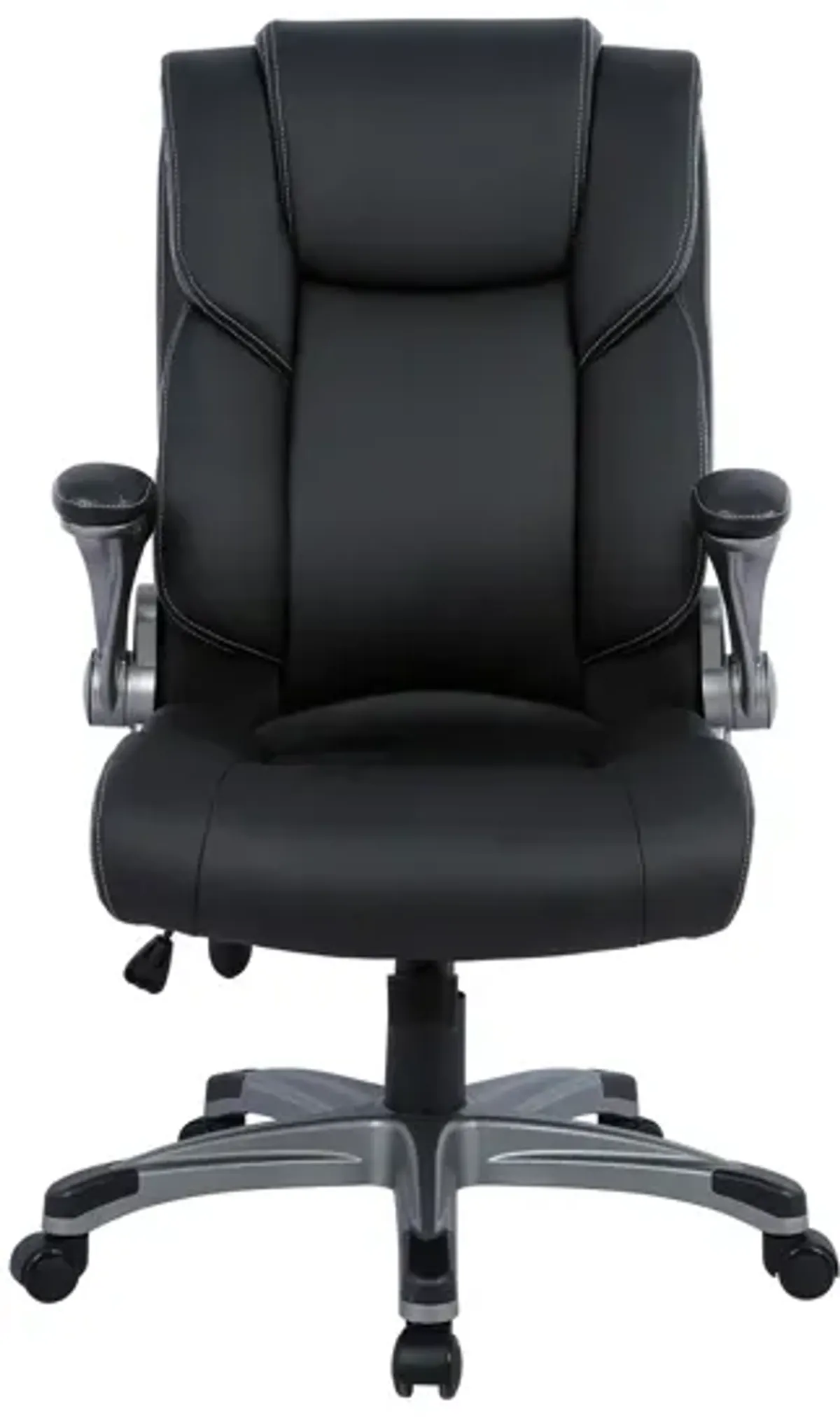 Executive Office Desk Chair, Ergonomic Bonded Leather Home Office Desk Chair With Flip-Up Arms