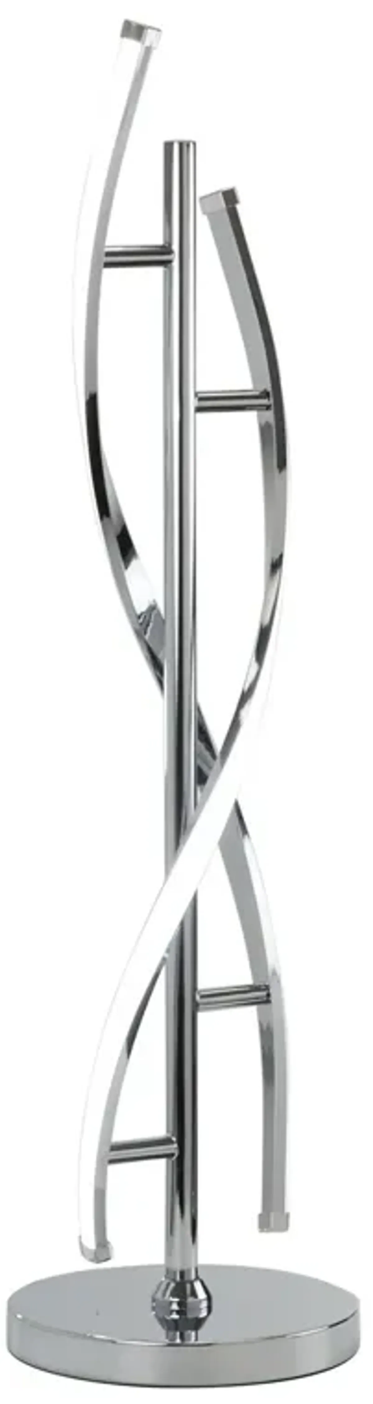 Jam 29 Inch Table Lamp, LED Light, Round Base, Accent Silver Metal Base-Benzara