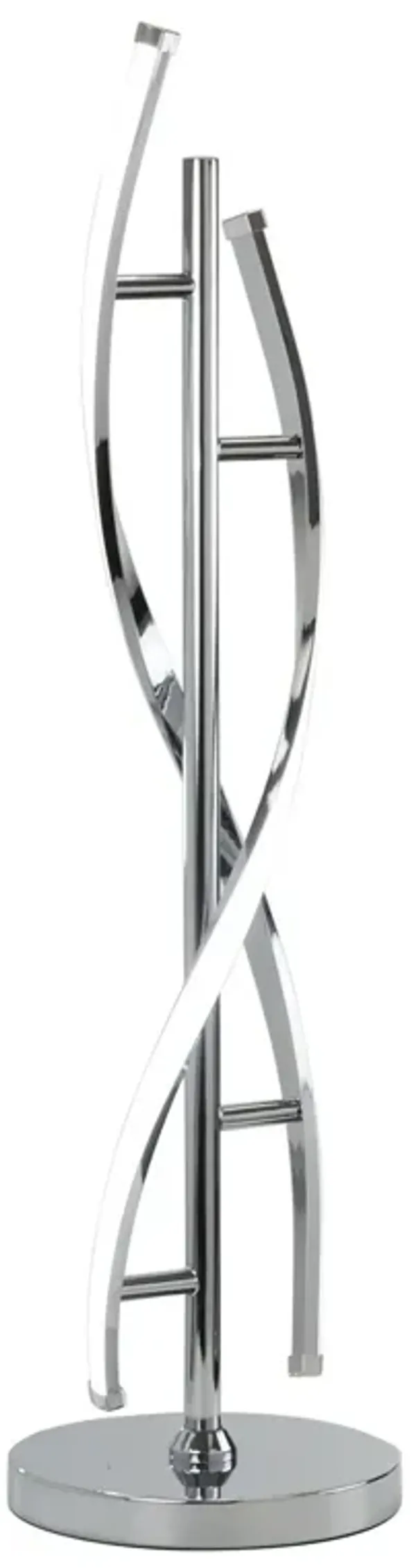 Jam 29 Inch Table Lamp, LED Light, Round Base, Accent Silver Metal Base - Benzara