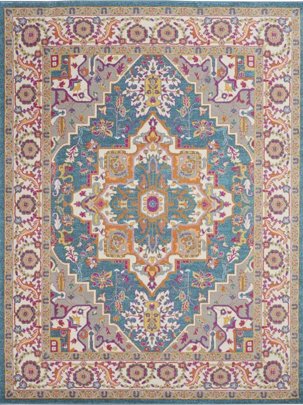 Passion PSN20 Teal/Multicolor 6'7" x 9'6" Rug
