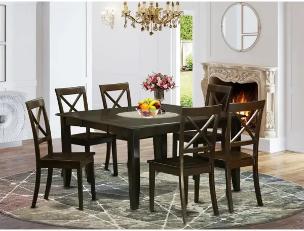 7 Pc Dining room set-Dinette Table with Leaf and 6 Dinette Chairs.