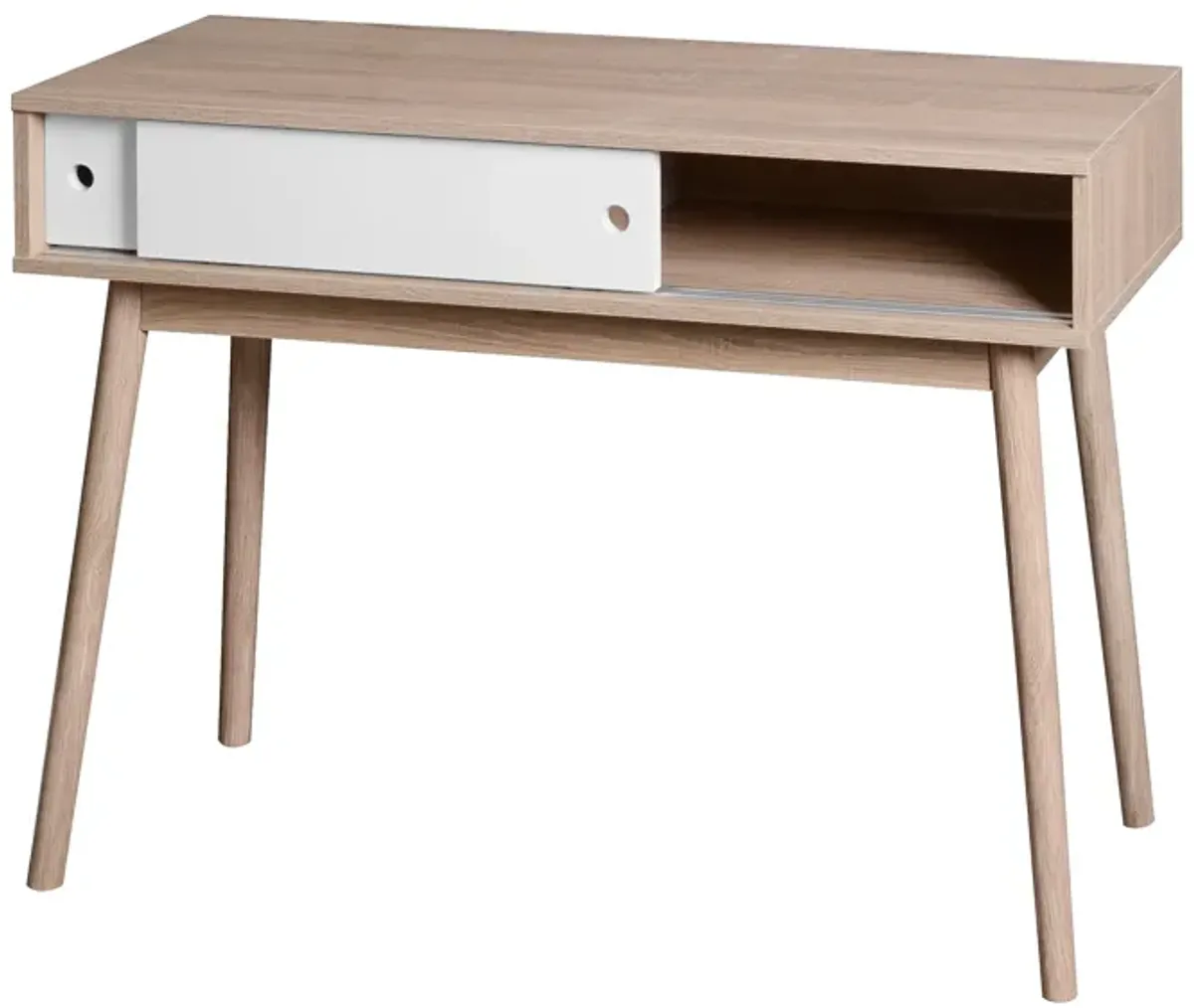 Modern Writing Desk with Ample Workspace, Storage, and Stylish Design