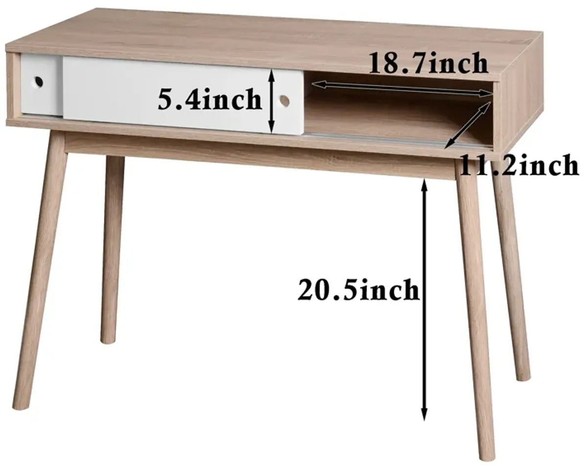 Modern Writing Desk with Ample Workspace, Storage, and Stylish Design