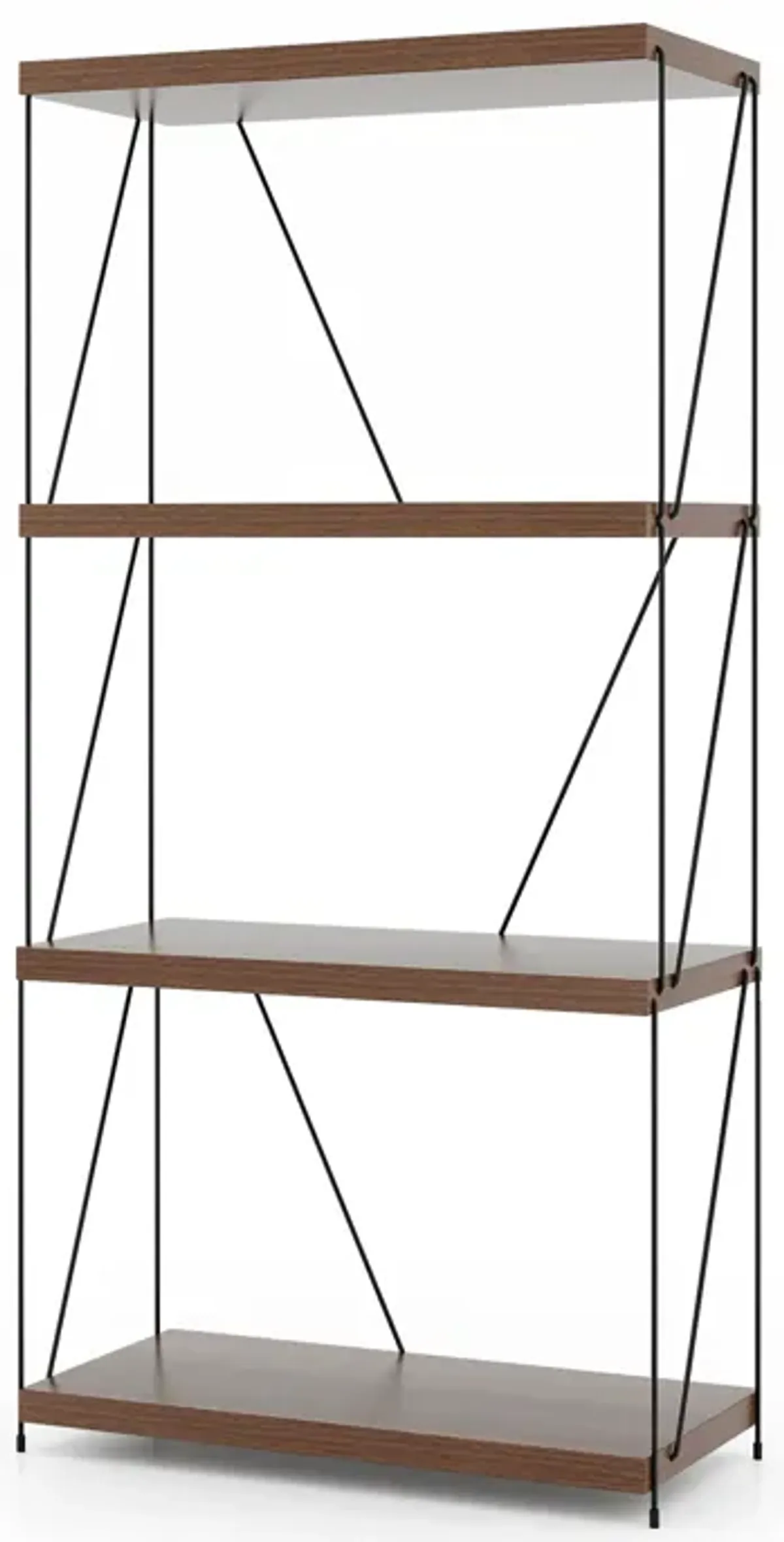 Multipurpose Display Rack with Metal Frame, Tiered Shelving