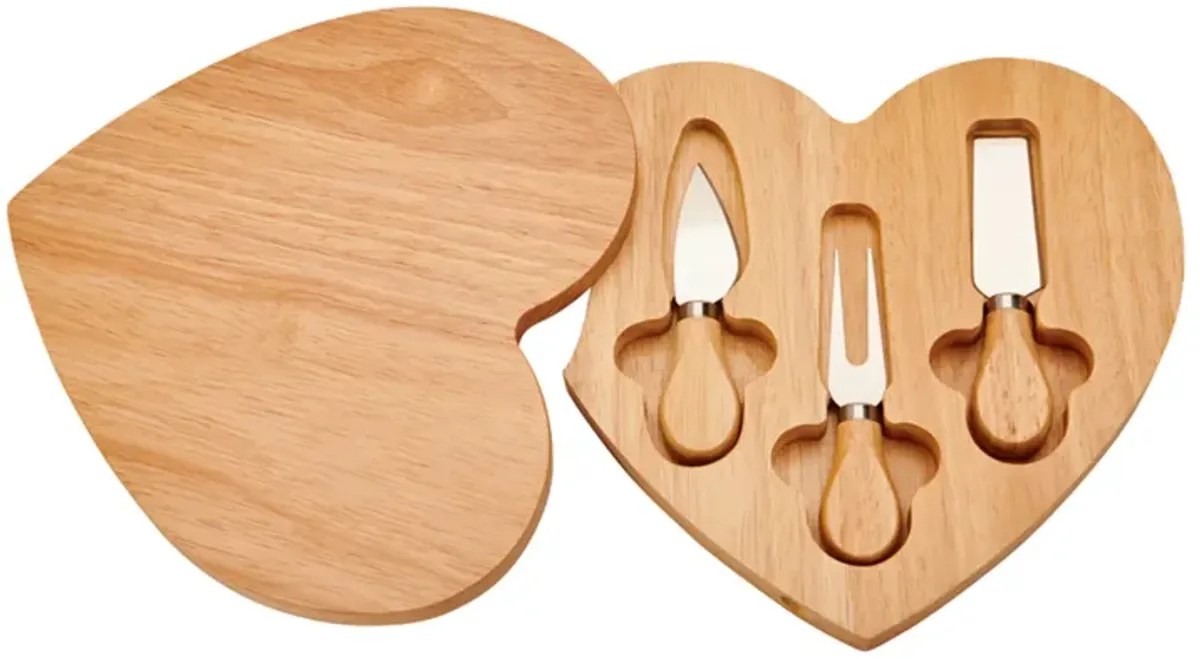 Heart-Shaped Cheese Board & Tool Set