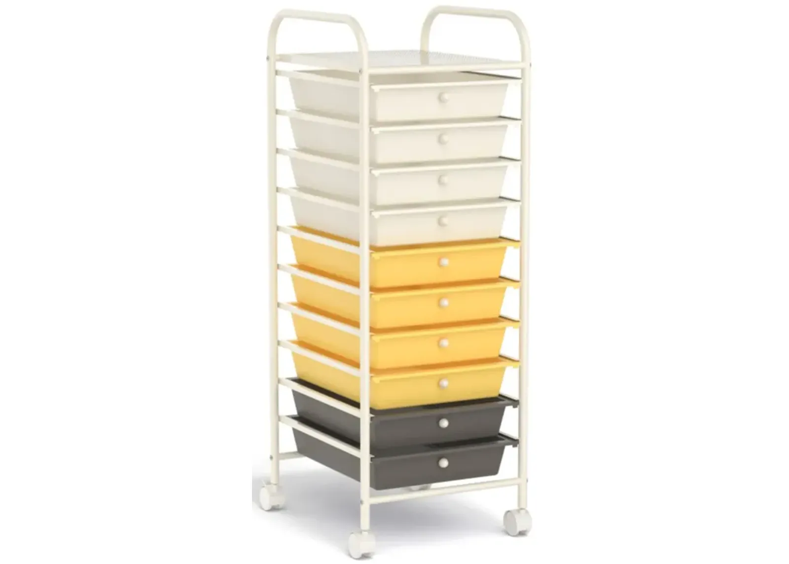 Hivvago 10 Drawer Rolling Storage Cart Organizer with 4 Universal Casters