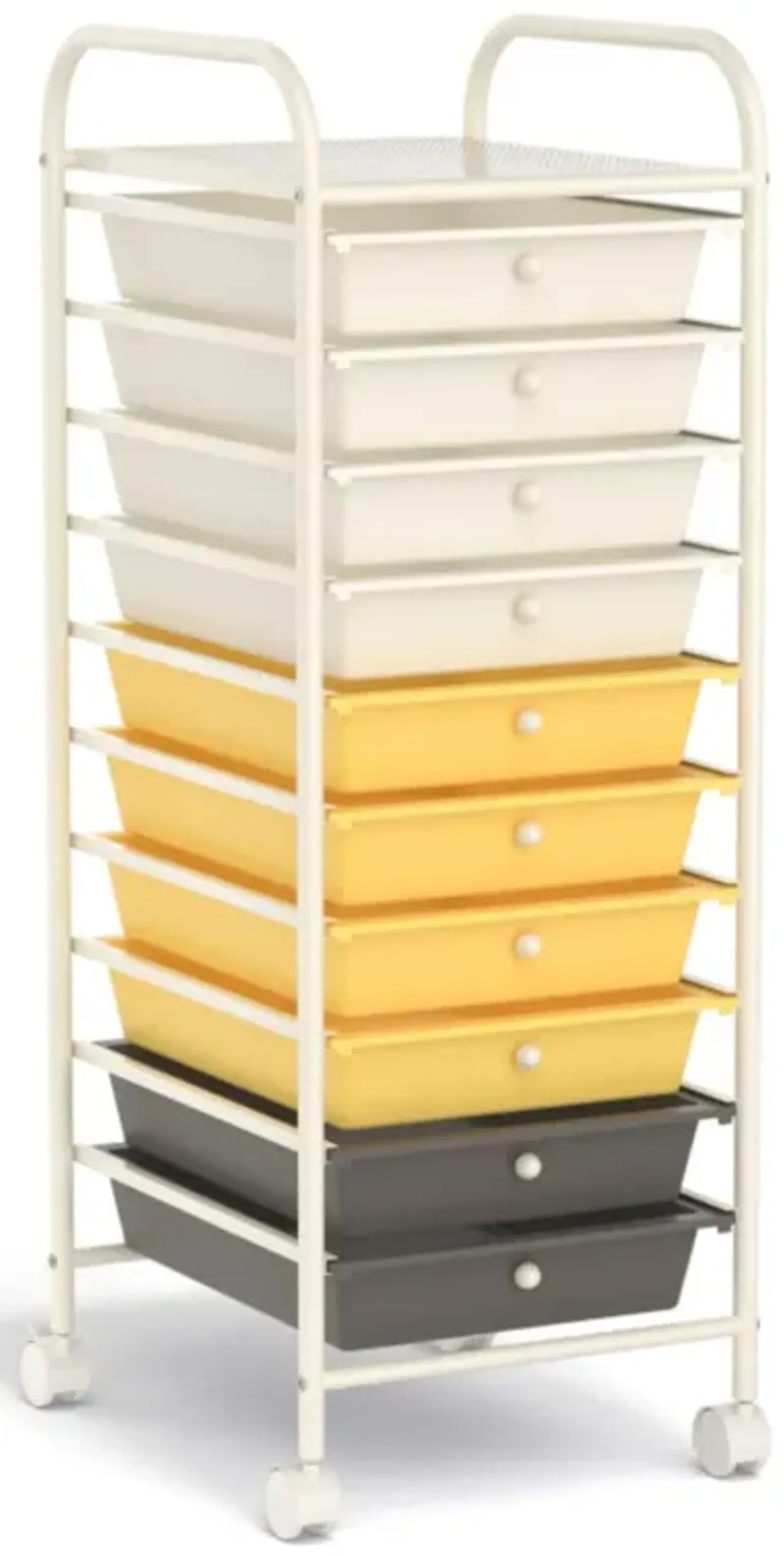 Hivvago 10 Drawer Rolling Storage Cart Organizer with 4 Universal Casters