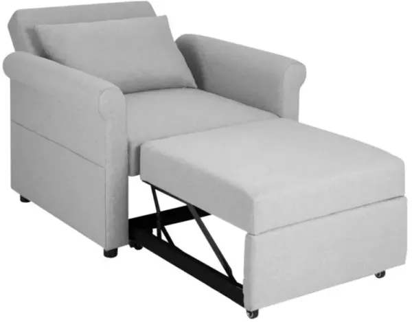 Hivvago 3-in-1 Pull-out Convertible Adjustable Reclining Sofa Bed-Gray