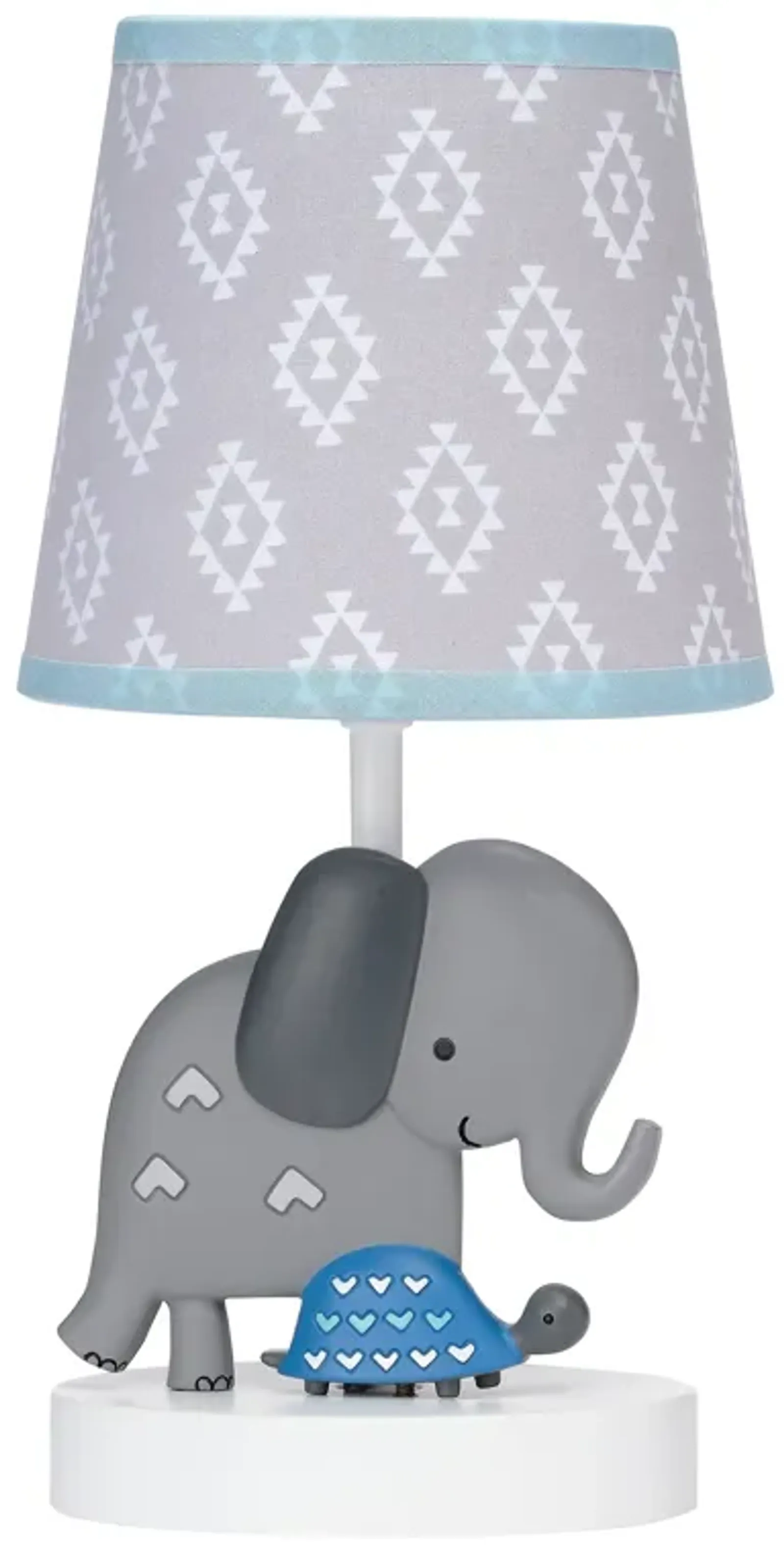 Bedtime Originals Jungle Fun Gray Elephant/Turtle Nursery Lamp with Shade & Bulb