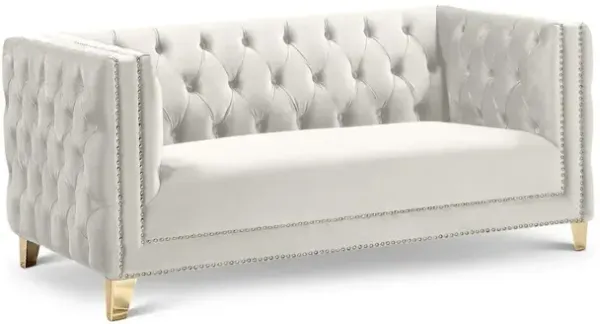 Meridian Furniture Michelle Cream Velvet Loveseat