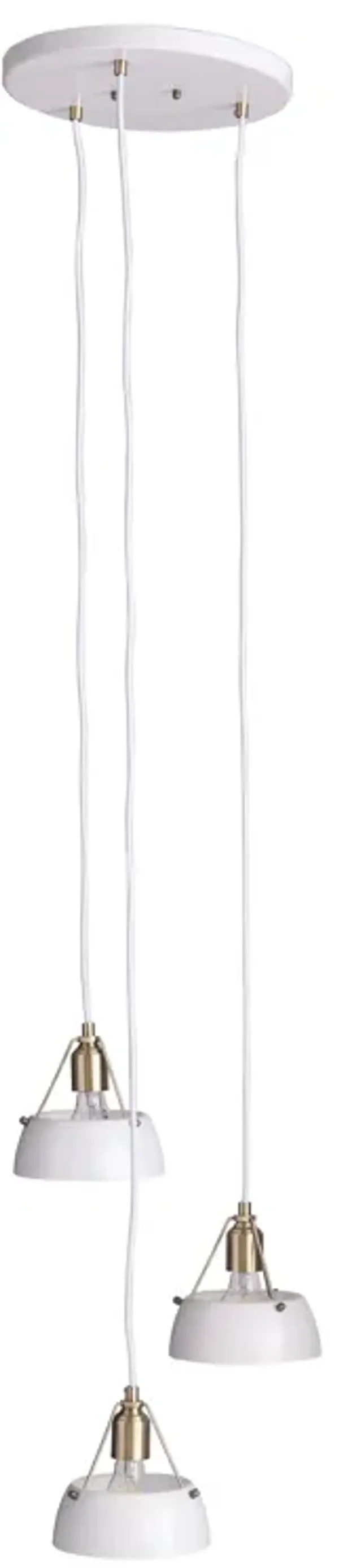 Renmarco Contemporary 3-Light Cluster Pendant in White