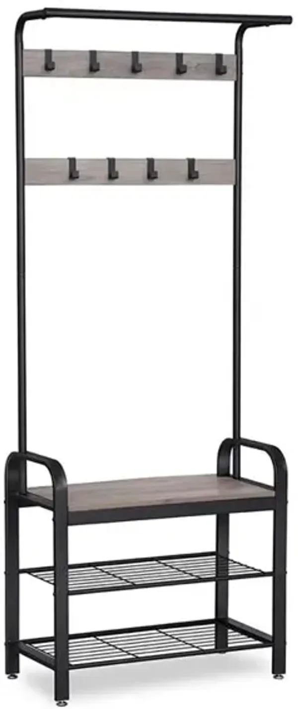 Hivvago Coat Rack Shoe Bench