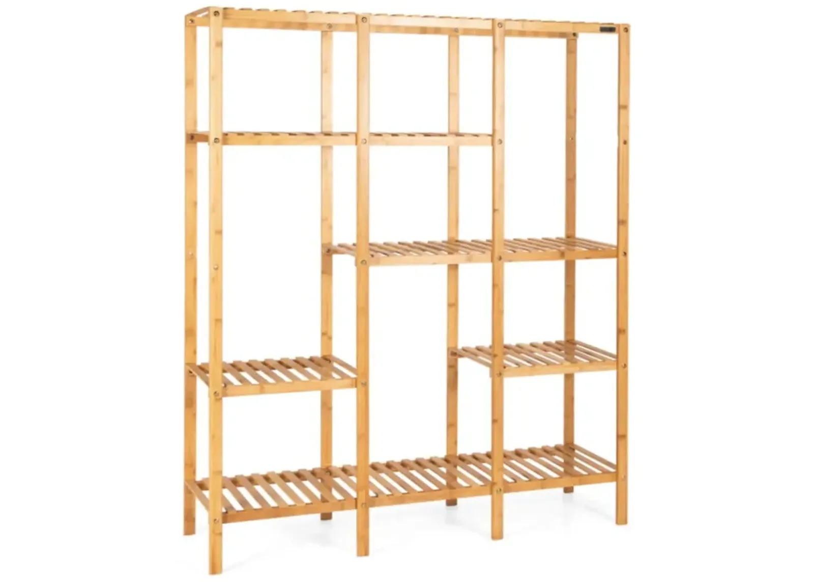 Hivvago Multifunctional Bamboo Shelf Storage Organizer Rack