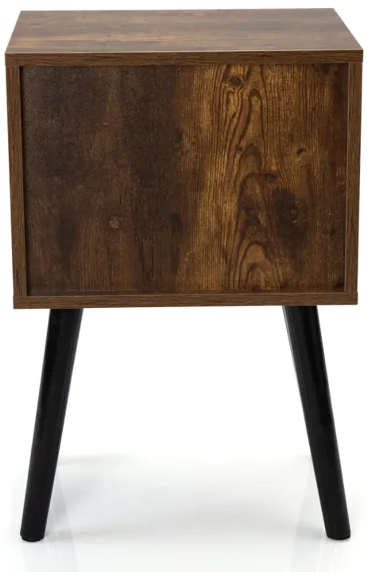 Mid Century Nightstands with Drawer - Rustic Brown