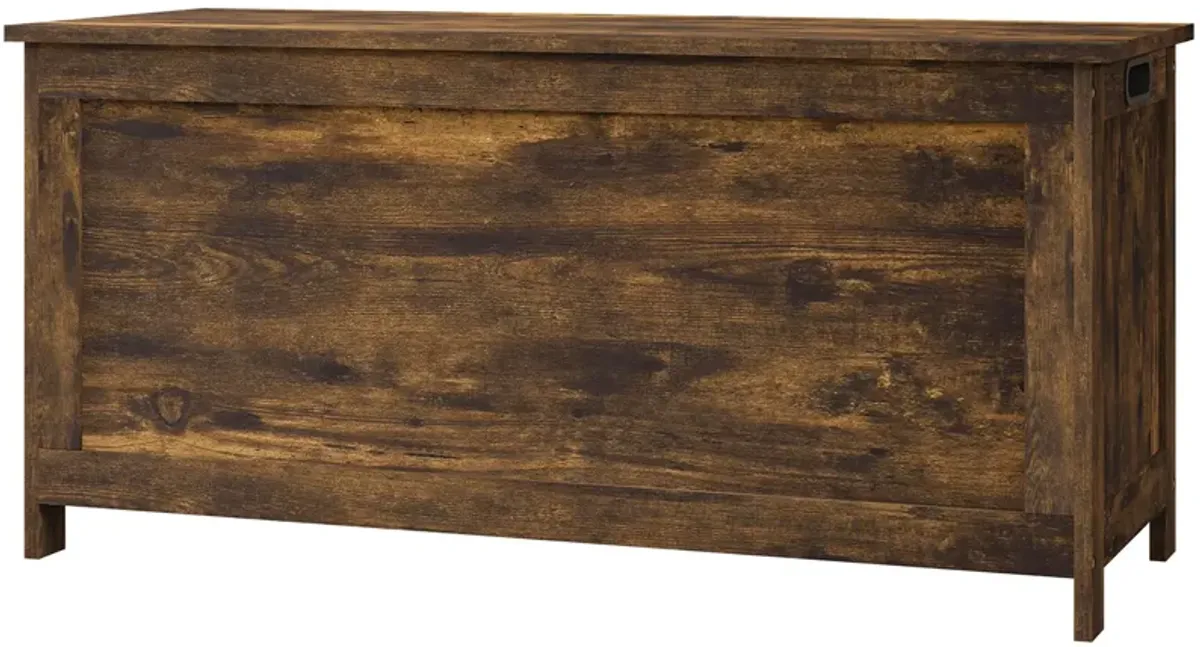 HOMCOM Storage Chest with 2 Safety Hinges, Wooden Toy Box for Living Room