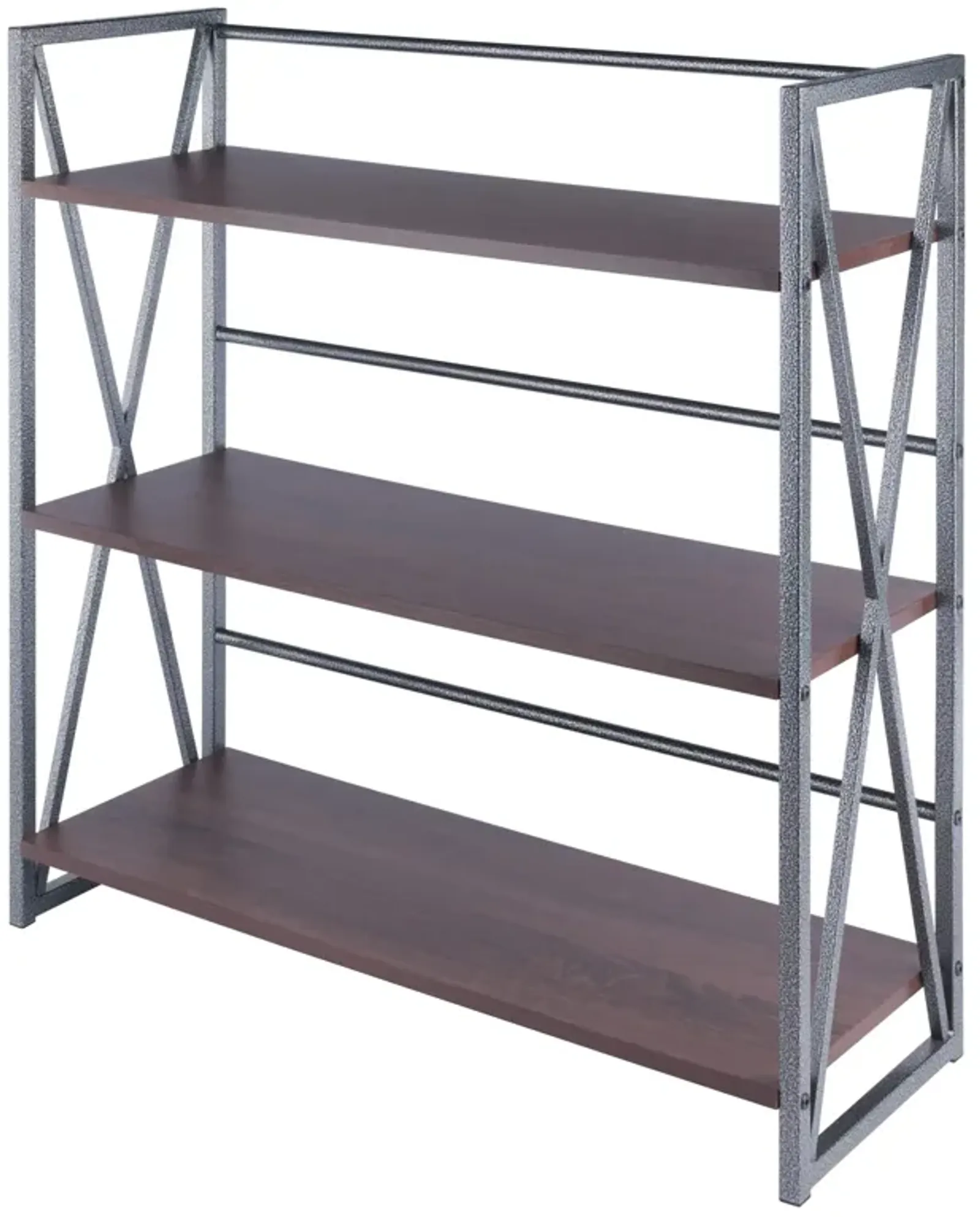 Isa 3-Tier Shelf, Graphite and Walnut