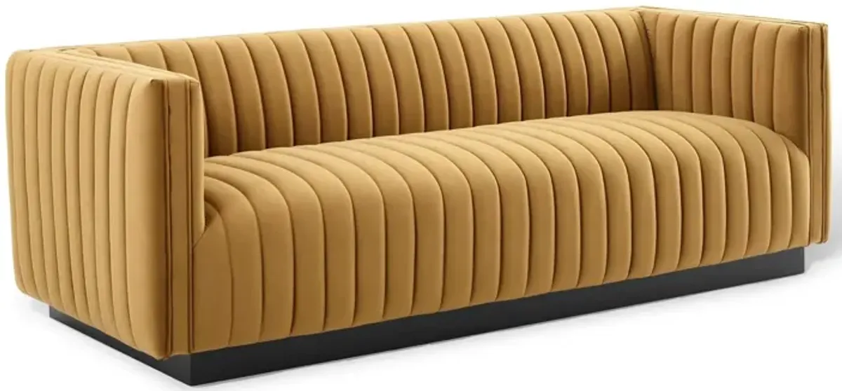 Conjure Channel Tufted Velvet Sofa