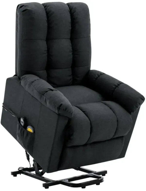 Power Lift Massage Recliner Dark Gray Fabric
