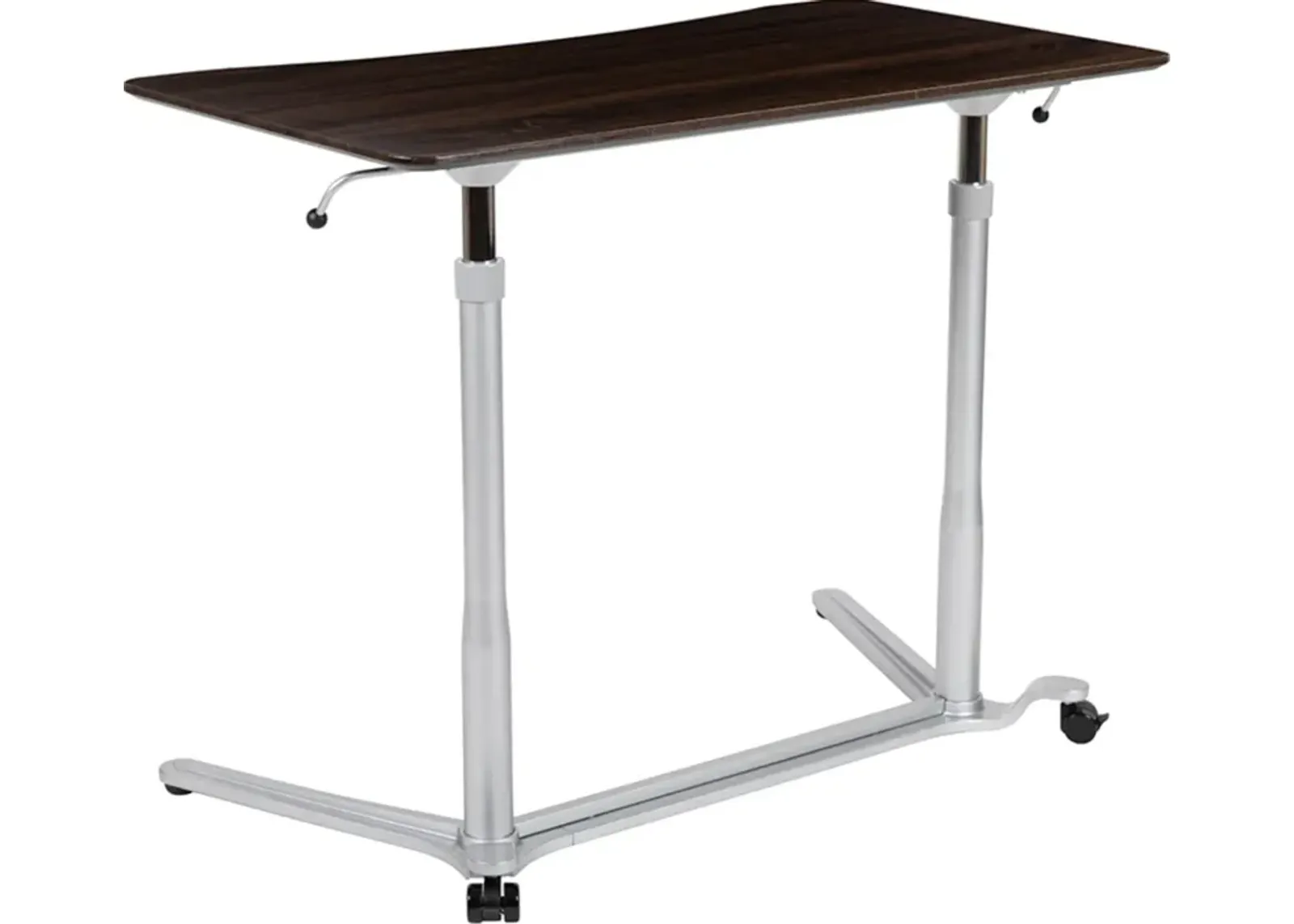 Flash Furniture Merritt Sit-Down, Stand-Up Dark Wood Grain Computer Ergonomic Desk with 37.375"W Top (Adjustable Range 29" - 40.75")