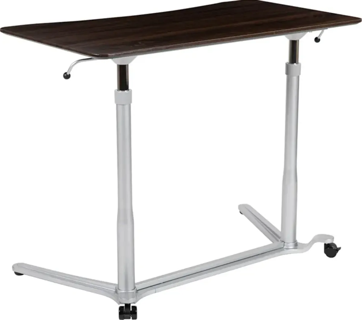 Flash Furniture Merritt Sit-Down, Stand-Up Dark Wood Grain Computer Ergonomic Desk with 37.375"W Top (Adjustable Range 29" - 40.75")