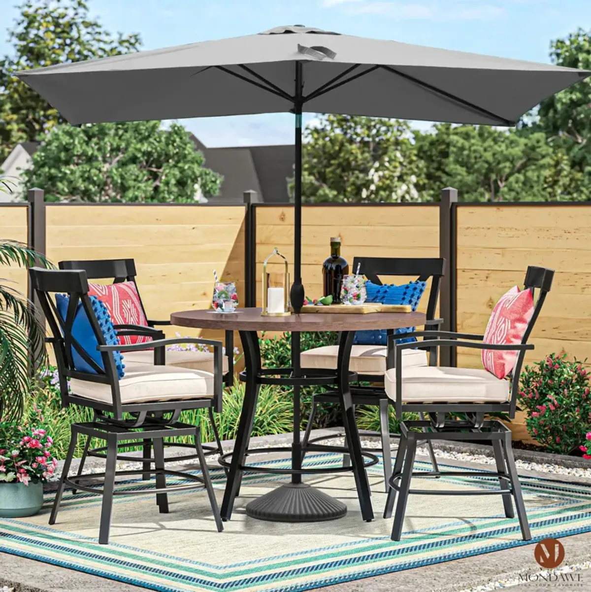 MONDAWE 10ft Rectangular Outdoor Patio Umbrella with Tilt and Crank