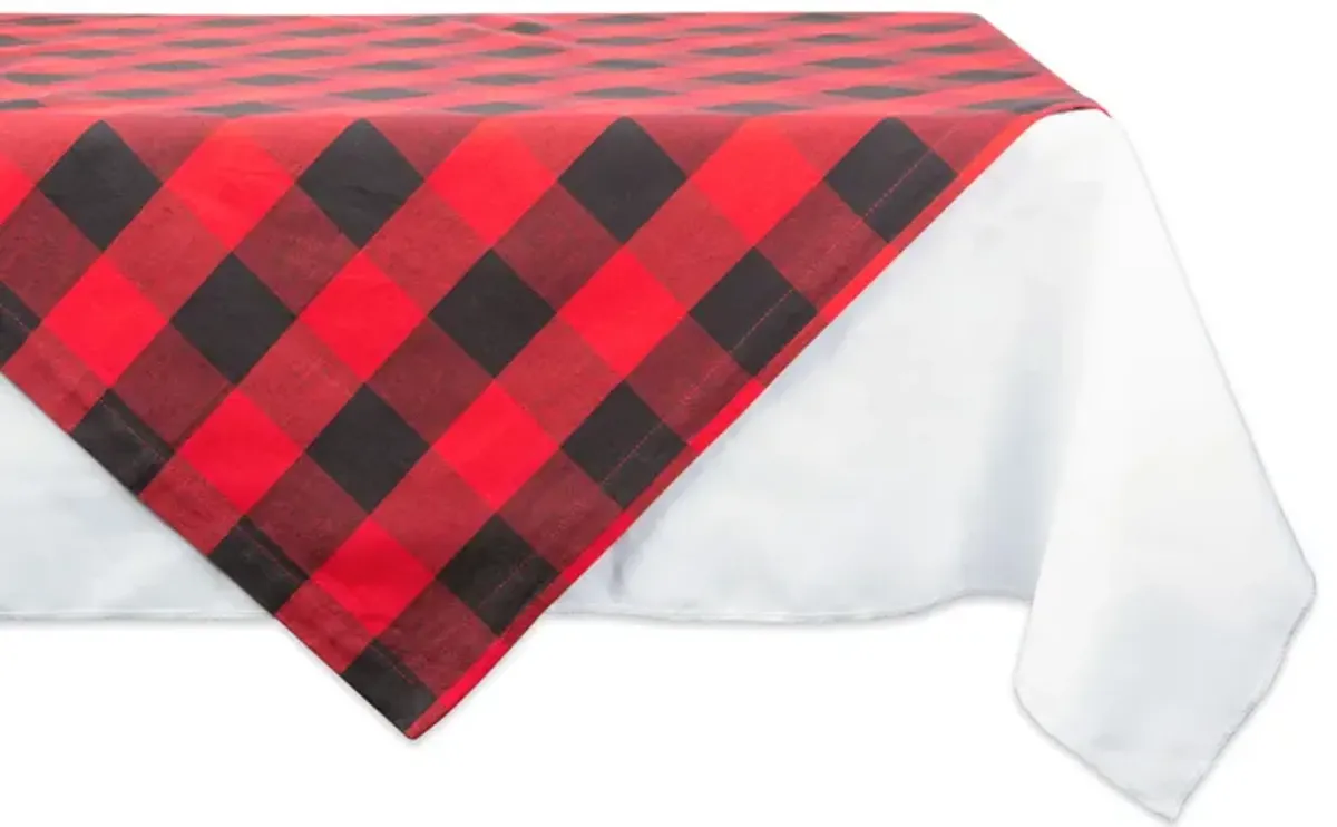 40" Red and Black Buffalo Checkered Square Tablecloth