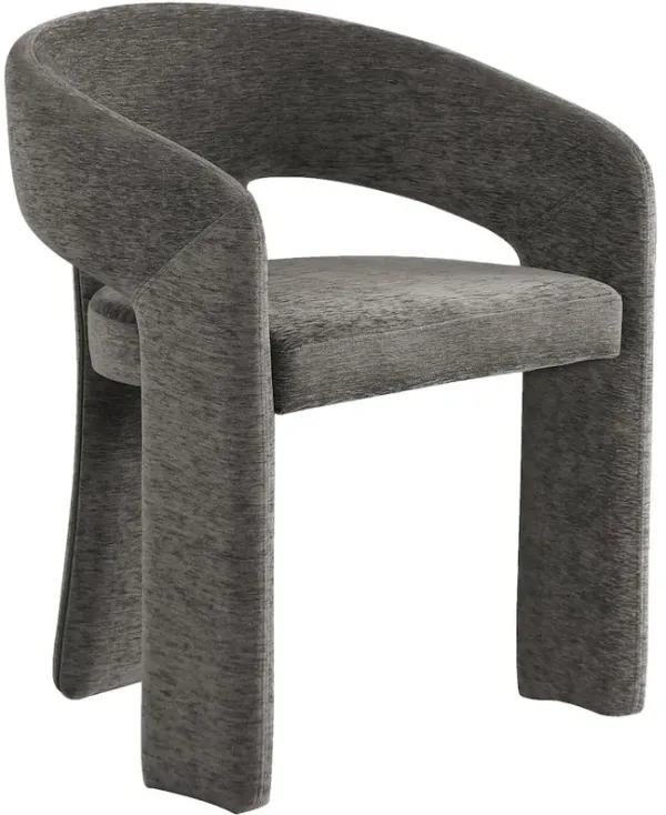 Meridian Furniture Rendition Grey Plush Fabric Dining Chair