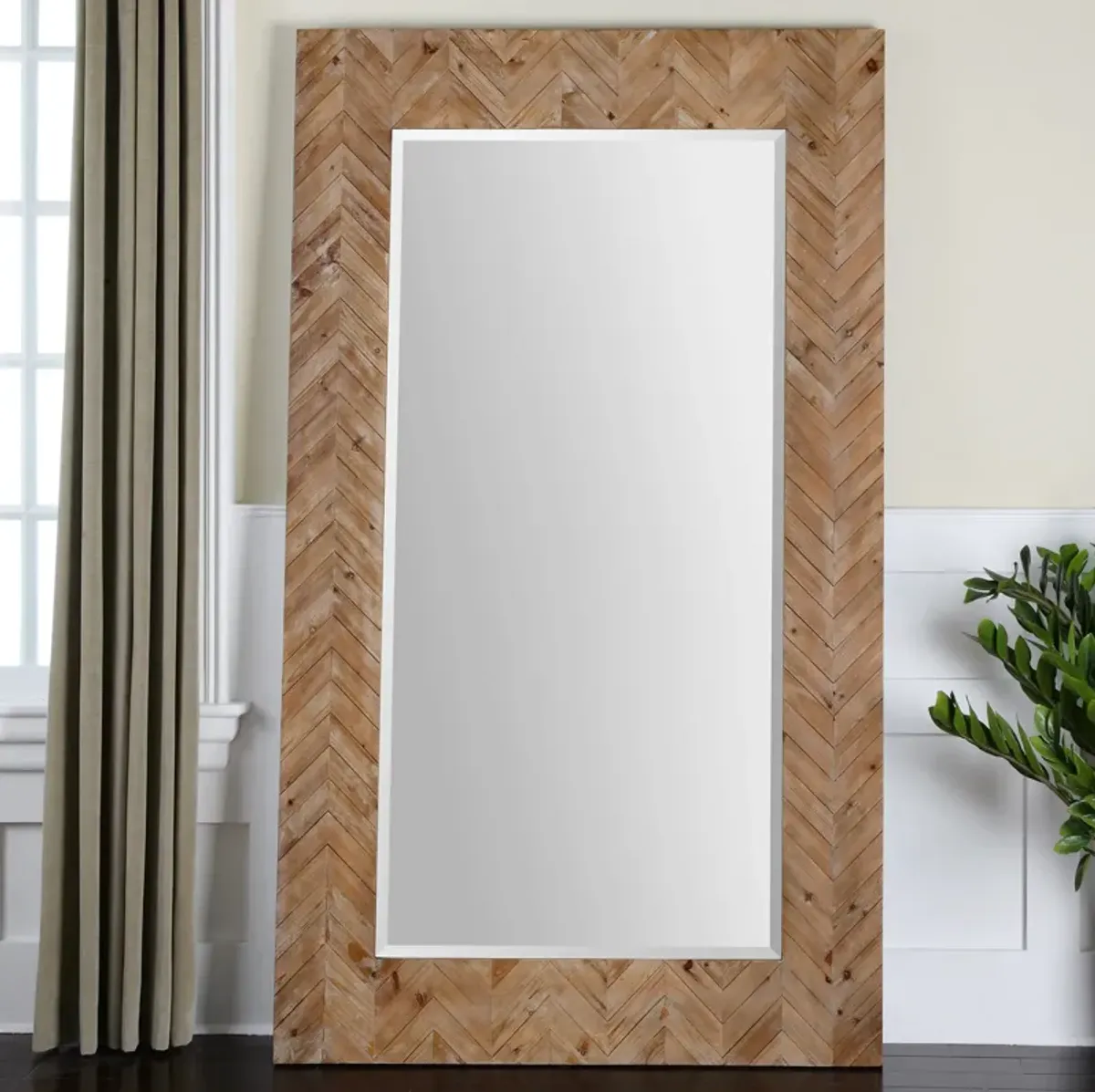 Demetria Oversized Wooden Mirror