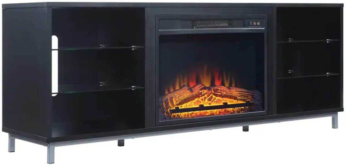 Brighton Black Fireplace TV Stand