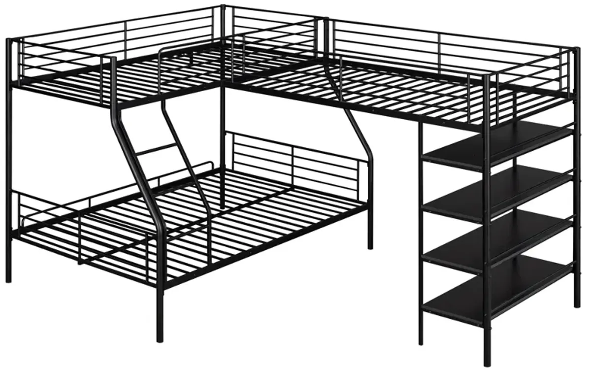 Merax L-Shaped Metal Twin over Full Bunk Bed