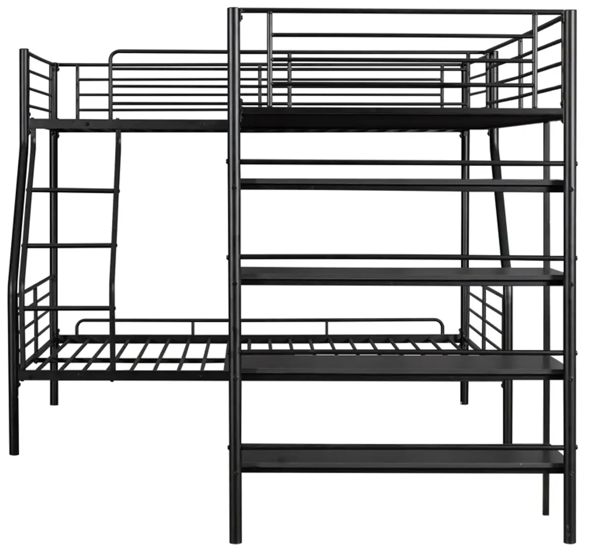 Merax L-Shaped Metal Twin over Full Bunk Bed