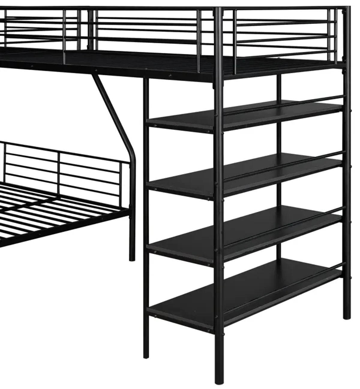 Merax L-Shaped Metal Twin over Full Bunk Bed