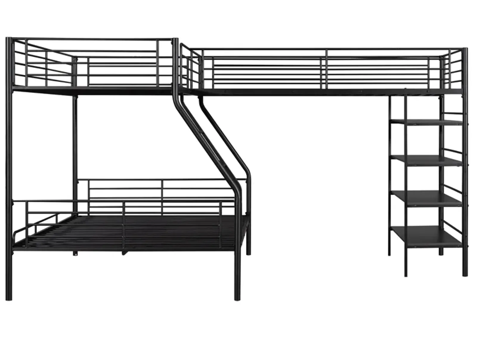 Merax L-Shaped Metal Twin over Full Bunk Bed