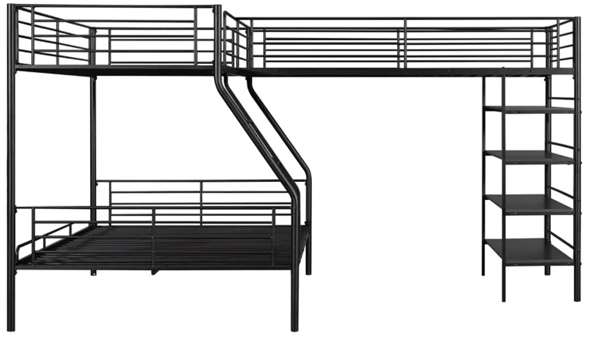 Merax L-Shaped Metal Twin over Full Bunk Bed