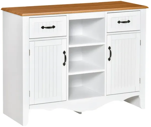 White French Sideboard: 42" Provincial Style with Drawers and Shelves
