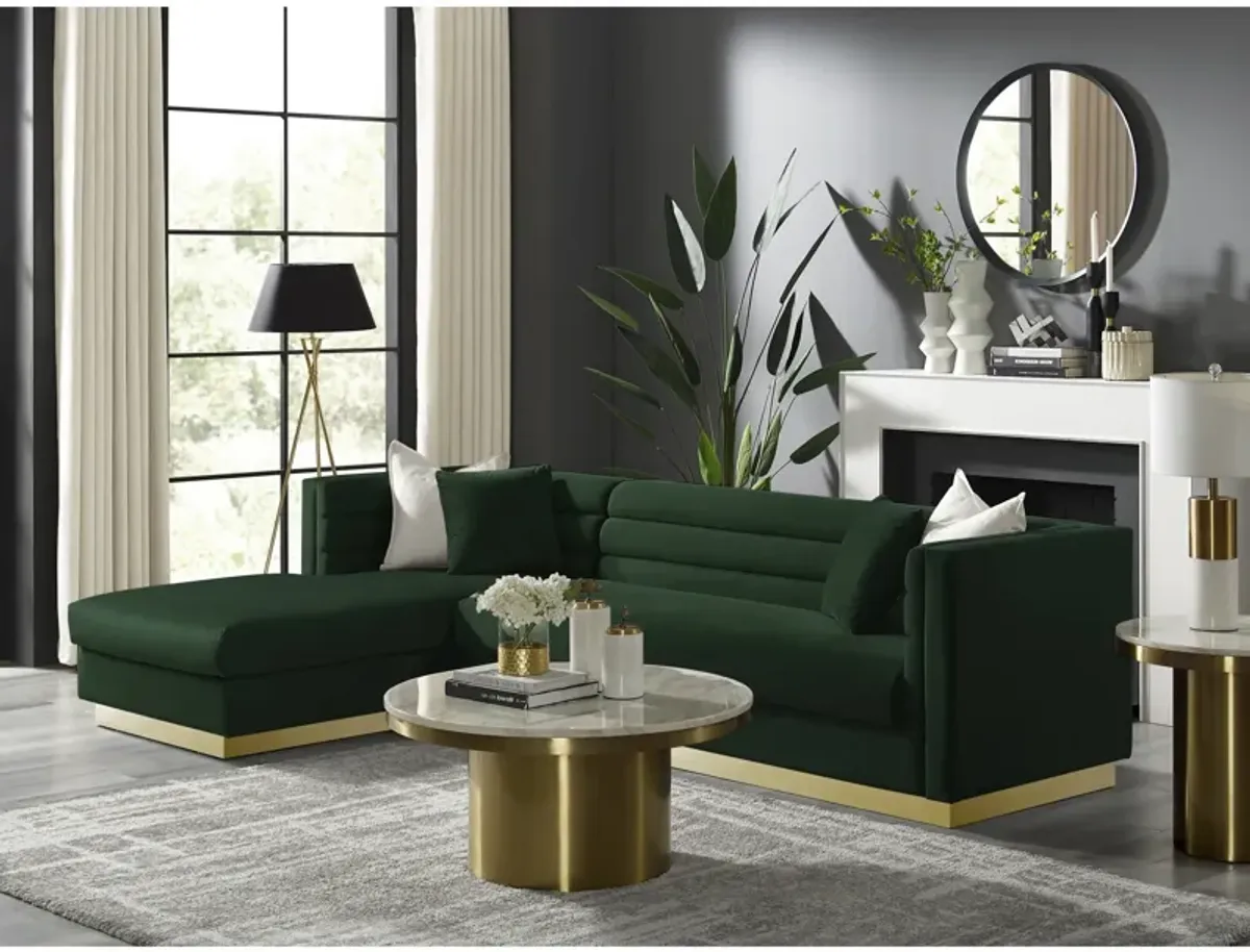 Inspired Home Eila Velvet Left Facing Chaise Sectional Sofa